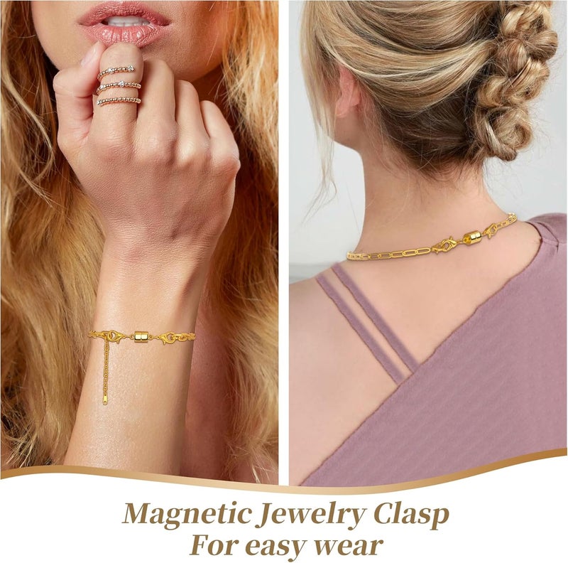 SUTQIGUI Magnetic Necklace Jewelry Clasps and Closures with Double Lobster Clasp, 14K Gold Magnetic Jewelry Clasps for Necklaces, Bracelet Necklace Extenders for Women (6PCS) - Image 3